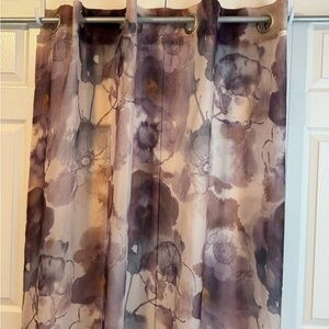 Andorra Watercolor Floral Crushed Texture Sheer Curtain Panels.